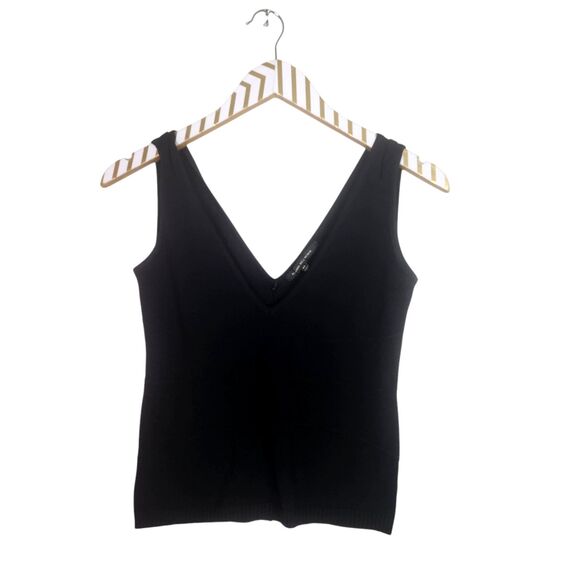 Alessandro Dell'acqua Tops - ALESSANDRO DELL 'ACQUA Top Womens 44 US Medium Black Tank Sleeveless V-Neck